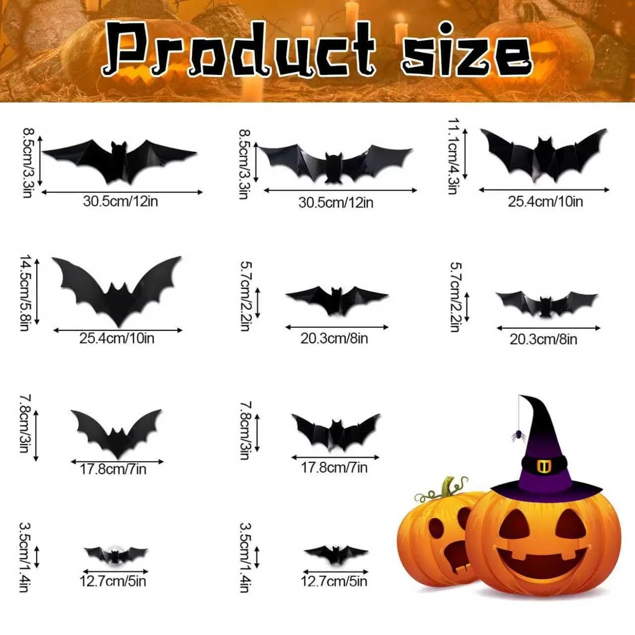 Набір LED наклейок Bat 24 шт. Purple, фото №2