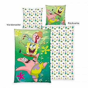 Постільна білизна Herding SpongeBob Squarepants, наволочка 80 x 80 см з двостороннім малюнком, підковдра 135 x 200 см, на блискавці, 100% бавовна/рефорсе, різнокольоровий synthetic.ua - Фото 1