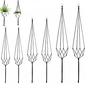 Підвісні кошики для макраме Бавовняна мотузка Набір з 6 шт. - Фото 1