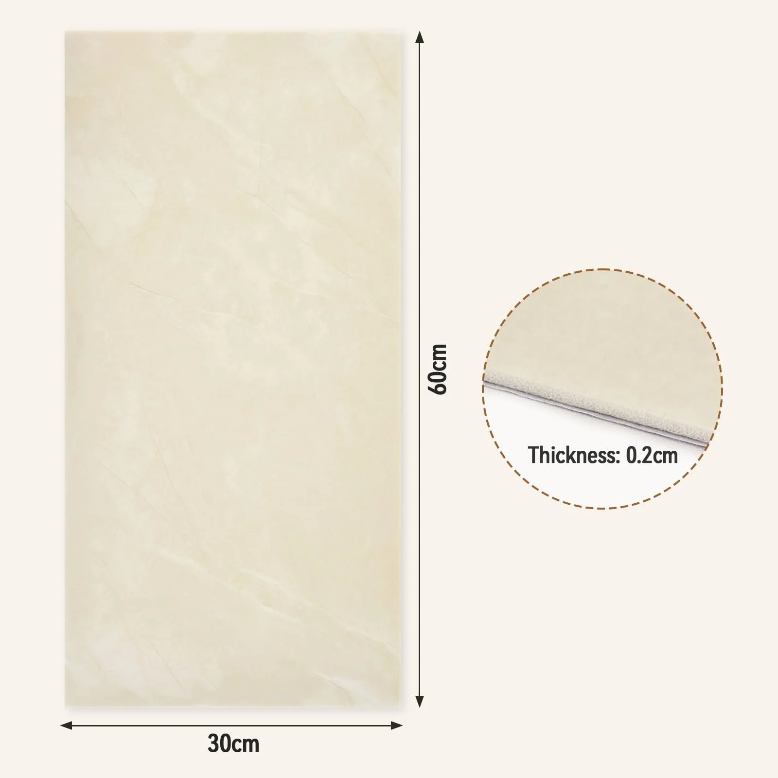 Наклейки на плитку Warmiehomy Marble вінілові самоклеючі 60 х 30 см 10 шт. Бежево-білий, фото №7 Наклейки на плитку Warmiehomy Marble вінілові самоклеючі 60 х 30 см 10 шт. Бежево-білий, фото №7