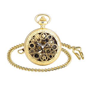 Механічний кишеньковий годинник Unendlich U, вінтаж, серія Steampunk Gears, скелетон, римські цифри, циферблат, корпус з нержавіючої сталі - Фото 1