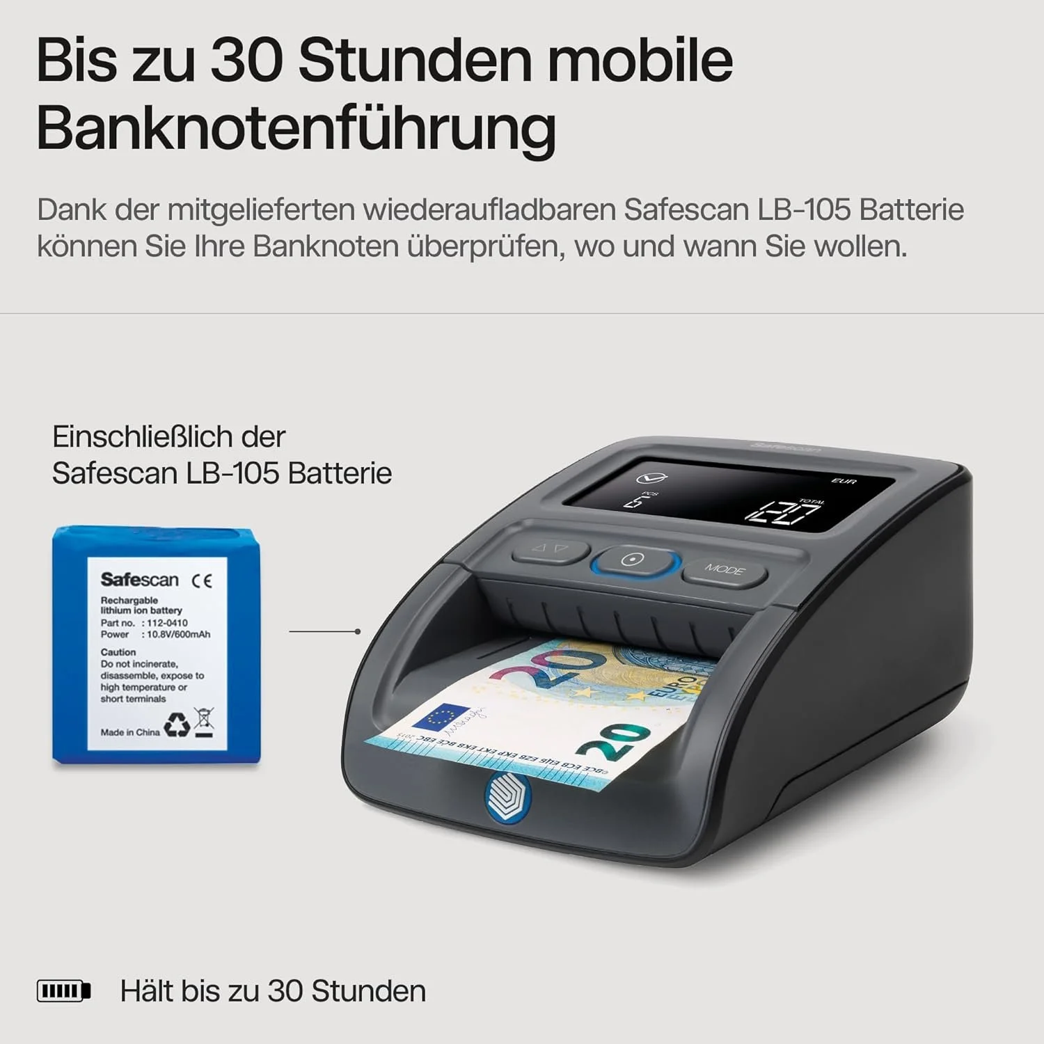 Детектор банкнот Safescan 155-SX EU валюта Чорний, фото №5 Детектор банкнот Safescan 155-SX EU валюта Чорний, фото №5