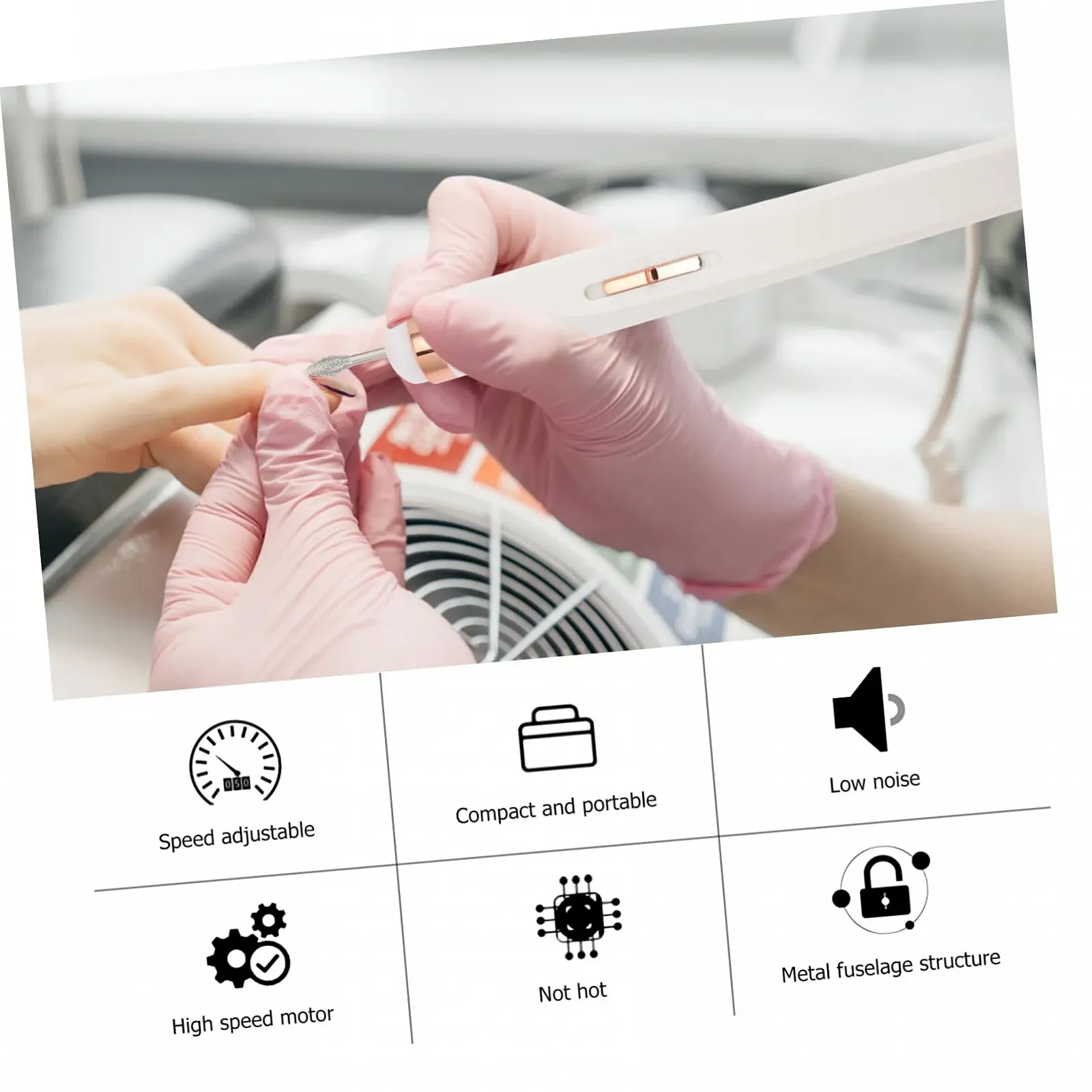 Машинка для маникюра Healvian, беспроводная, профессиональная, белая, пластиковая, полировальная, фото №2 Машинка для маникюра Healvian, беспроводная, профессиональная, белая, пластиковая, полировальная, фото №2