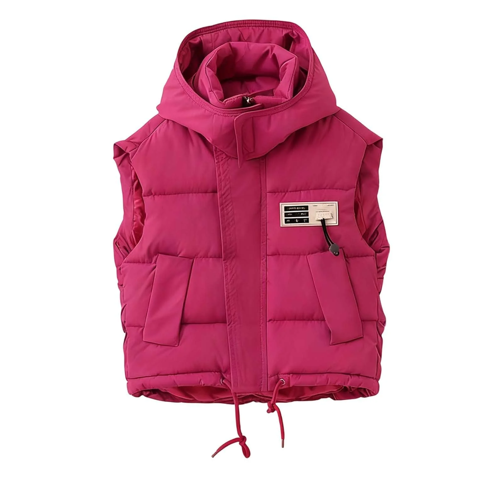 Пухова жилетка дитяча Перехідна однотонна Безрукавка з капюшоном Унісекс, фото №2