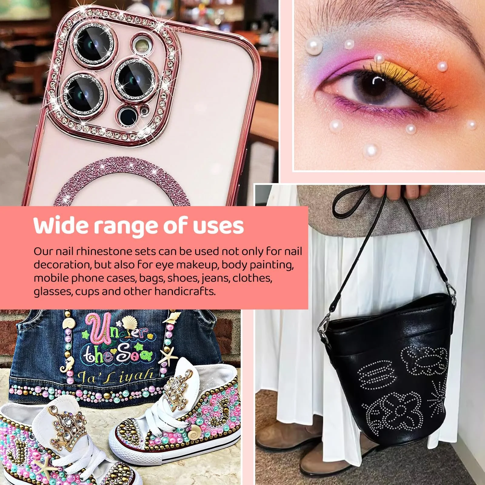Стразы для ногтей Блестящие камни Набор для ногтей 36 шт. 3D украшения для ногтей с пинцетом и ручкой для сверления Плоская задняя часть для ногтей Одежда Лицо Поделки, фото №8