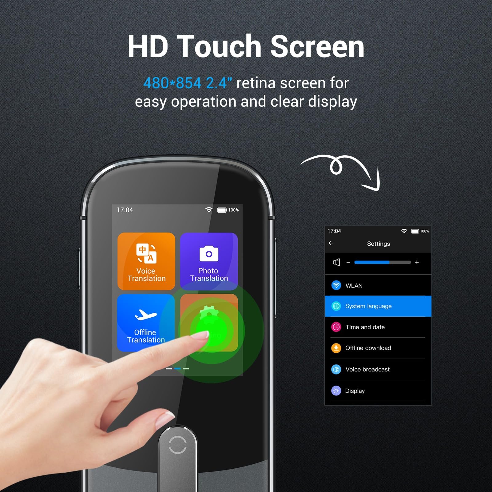 Офлайн Голосовий Перекладач Anfier W09 PRO для 144 мов і акцентів, фото №5