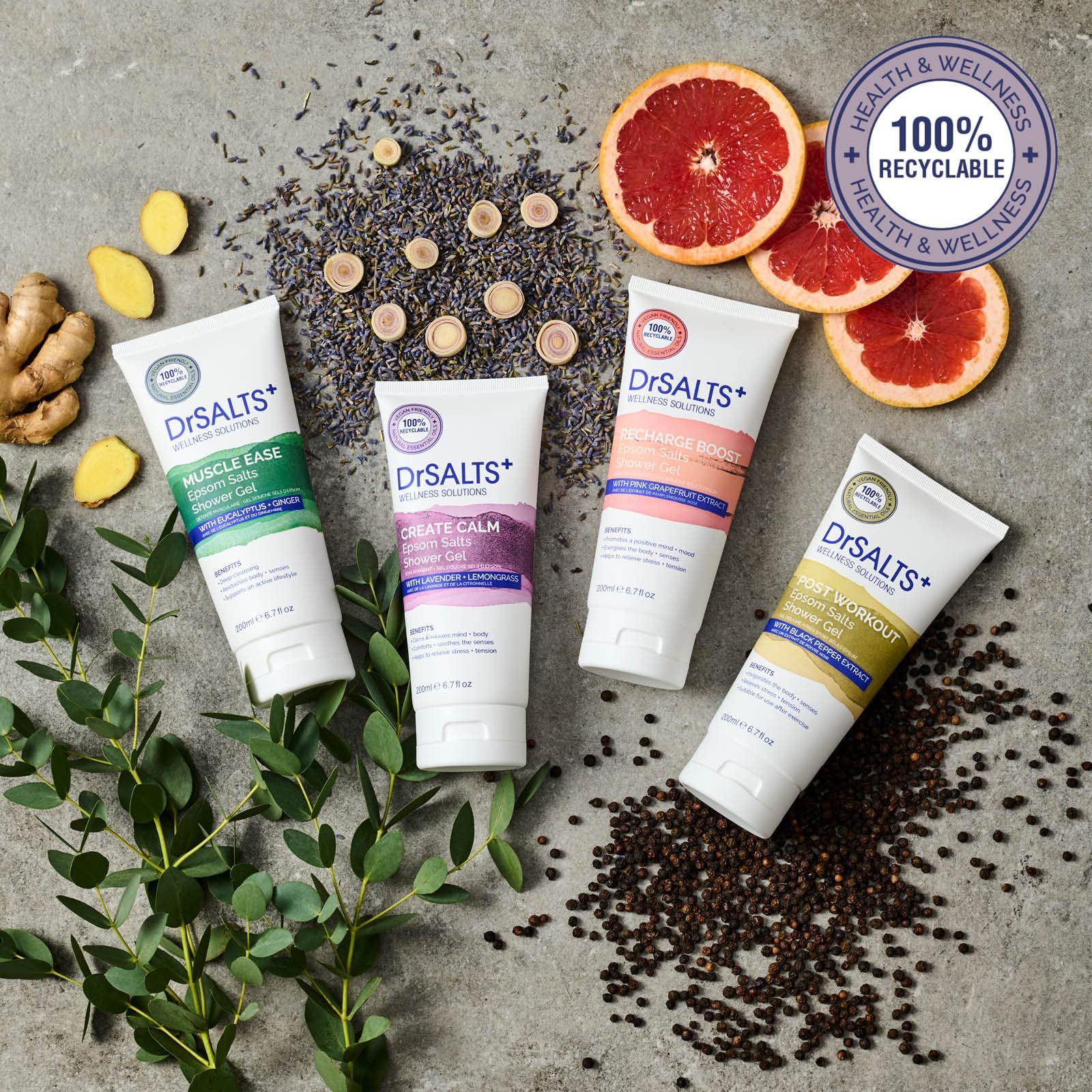 Гель для душа Dr Salts Calming Therapy с солью Эпсома 200 мл, фото №7