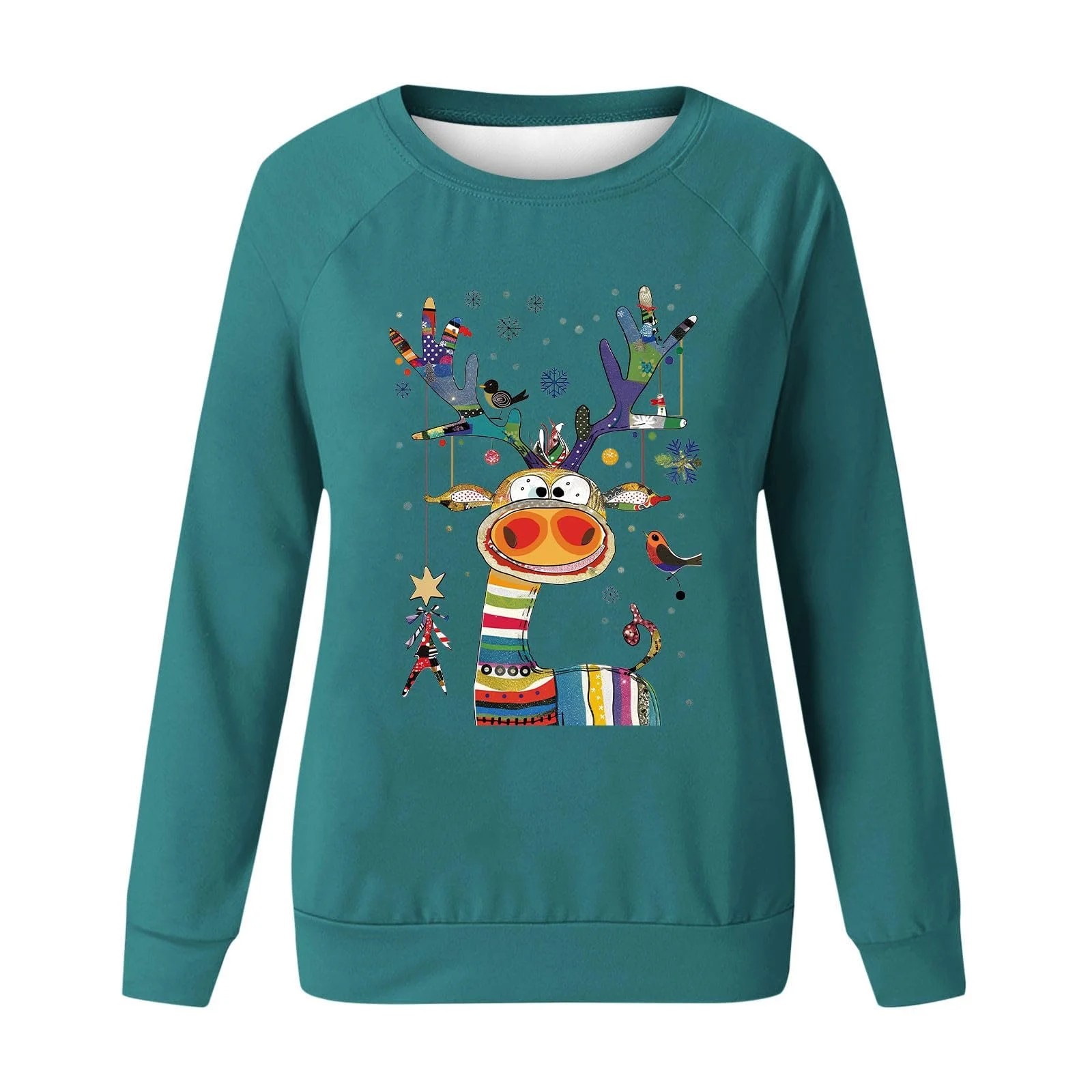 Женский Рождественский Свитшот Смешной Графический Рождественский Джемпер Элегантный Шикарный Пуловер Повседневная Модная Рождественская Печатная Футболка с Круглым Вырезом и Длинными Рукавами Свободный Топ Свитер Уродливый Рождественский, фото №3