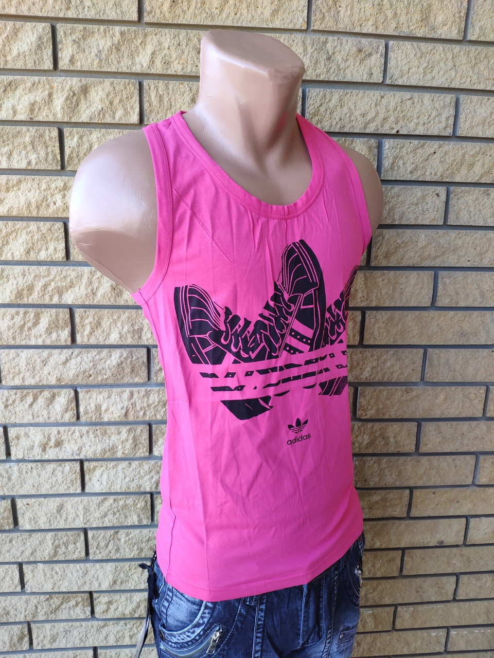 Футболка майка-борцовка мужская брендовая ADIDAS Турция, фото №4