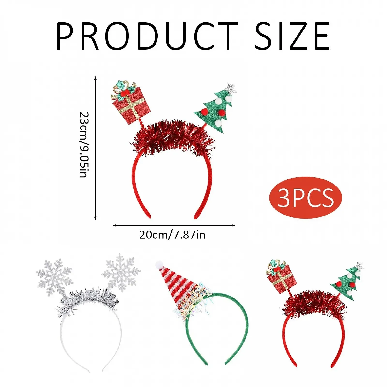 Обруч Рождественские олени, 3 шт., фото №2 Обруч Рождественские олени, 3 шт., фото №2