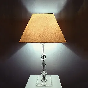 Настільна лампа Dapo Tamas Elegant з кришталевою основою та шовковим абажуром synthetic.ua - Фото 1