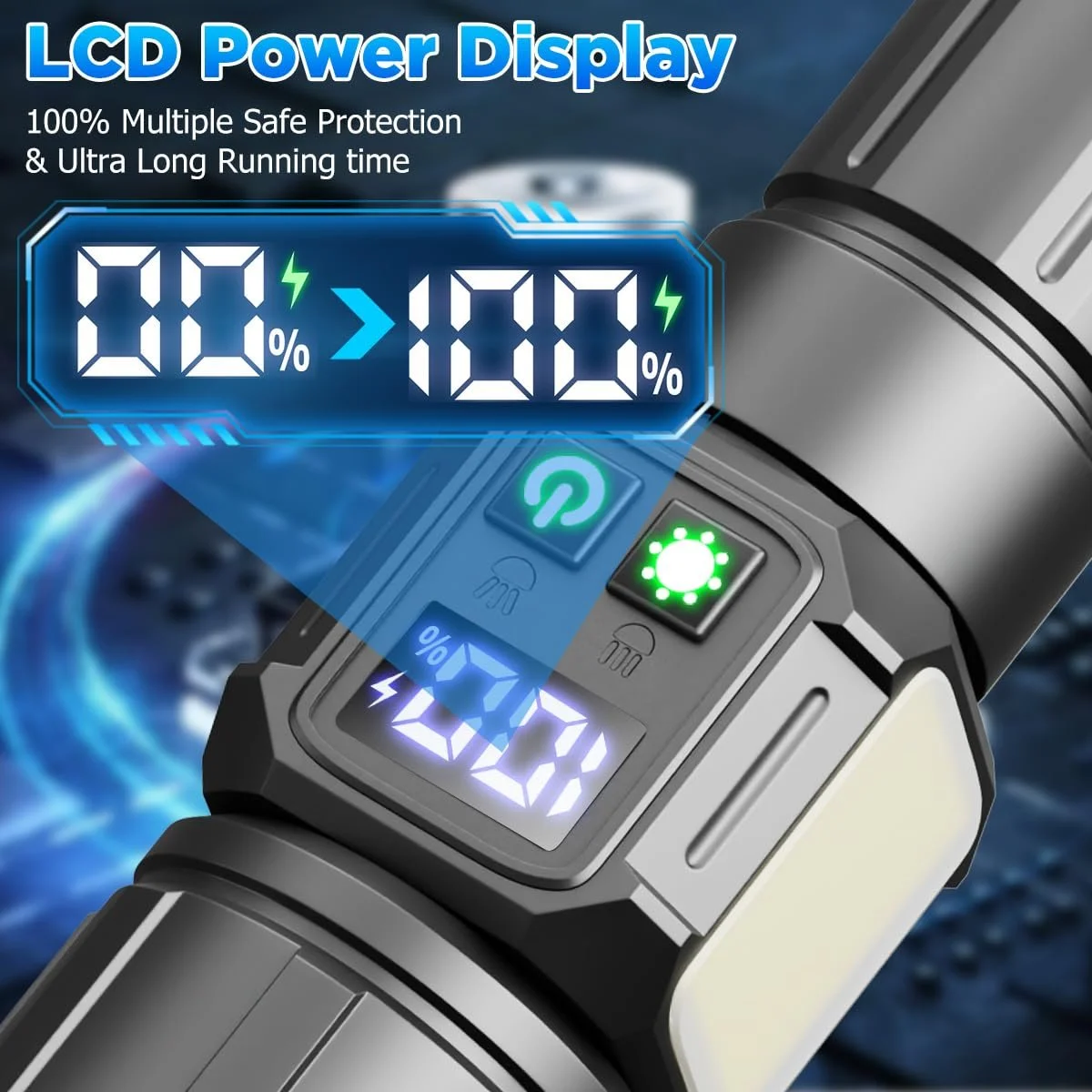 LED ліхтар WholeFire, 10000 люмен, з 9 режимами, водонепроникний для кемпінгу та активного відпочинку, фото №9