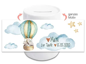 Скарбничка GRAZDesign Hot Air Balloon персоналізована керамічна synthetic.ua - Фото 1