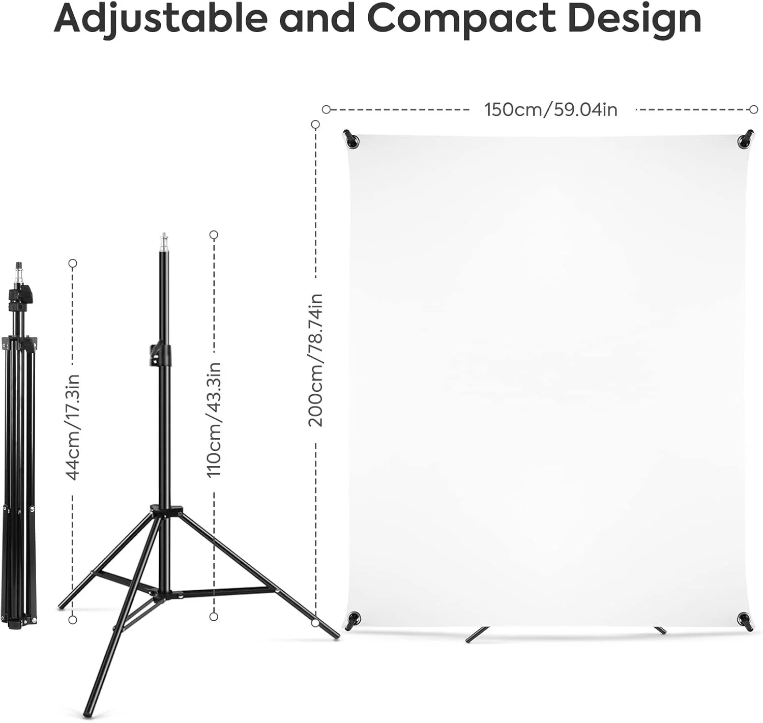 Білий фон Heorryn підставкою 1,5 х 2 м Білий, фото №1 Білий фон Heorryn підставкою 1,5 х 2 м Білий, фото №1