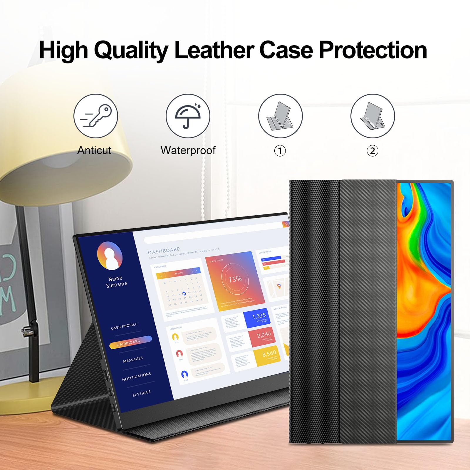 Монитор Kyyivwine Protable 16.1 Inch 1080P 144Hz USB-C & HDMI IPS 100% sRGB 1200:1 Speaker Ultra Thin, фото №5