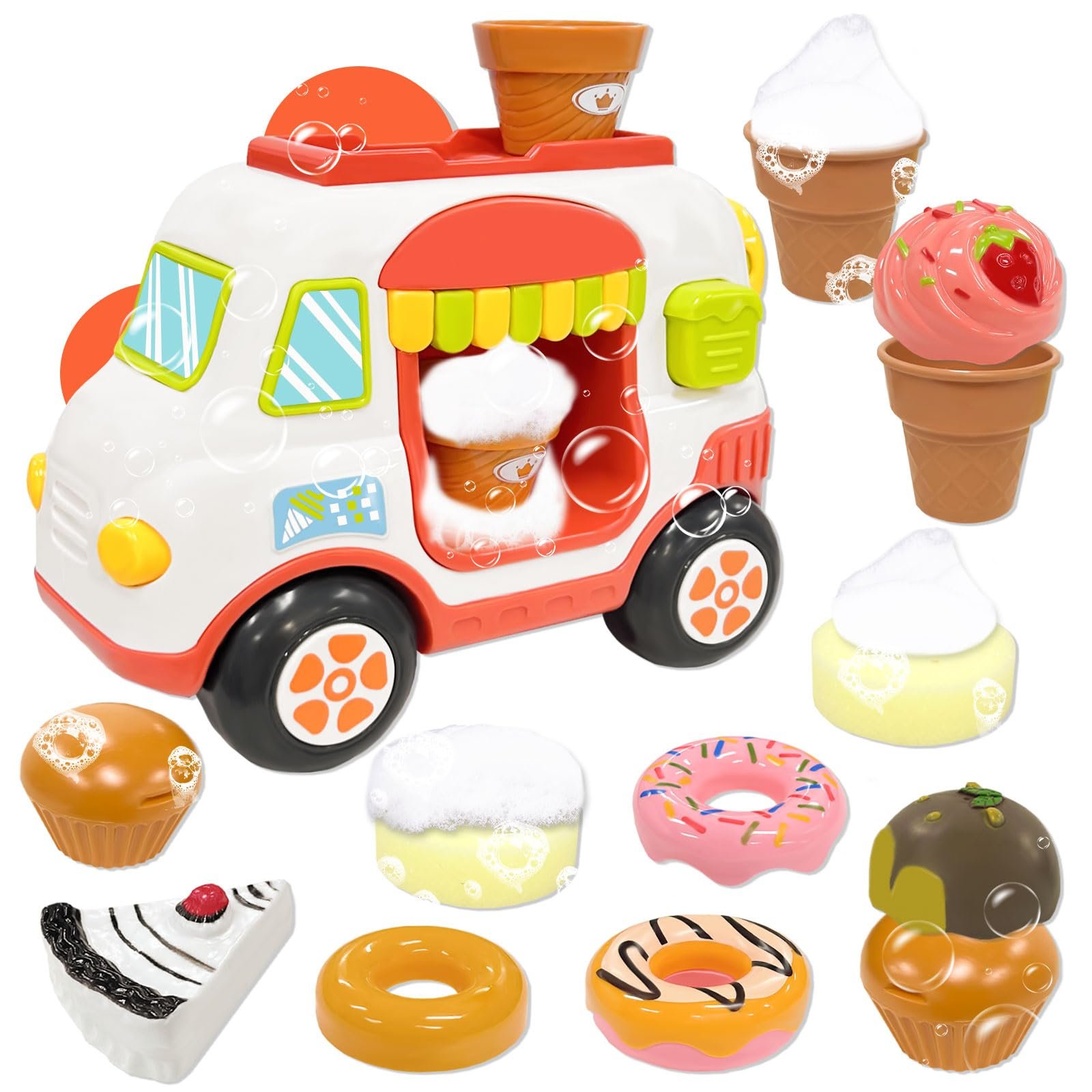 Іграшка для ванни Візок з морозивом Піногенератор, фото №1