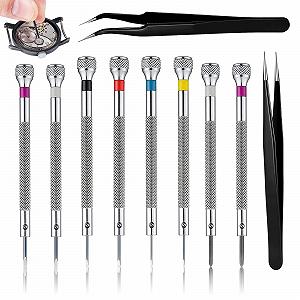Набір Викруток Precision з 8 предметів для годинників з 2 пінцетами, Викрутки для ремонту окулярів 0.6/0.8/1.0/1.2/1.4/1.6 мм для годинників окулярів ювелірних виробів - Фото 1