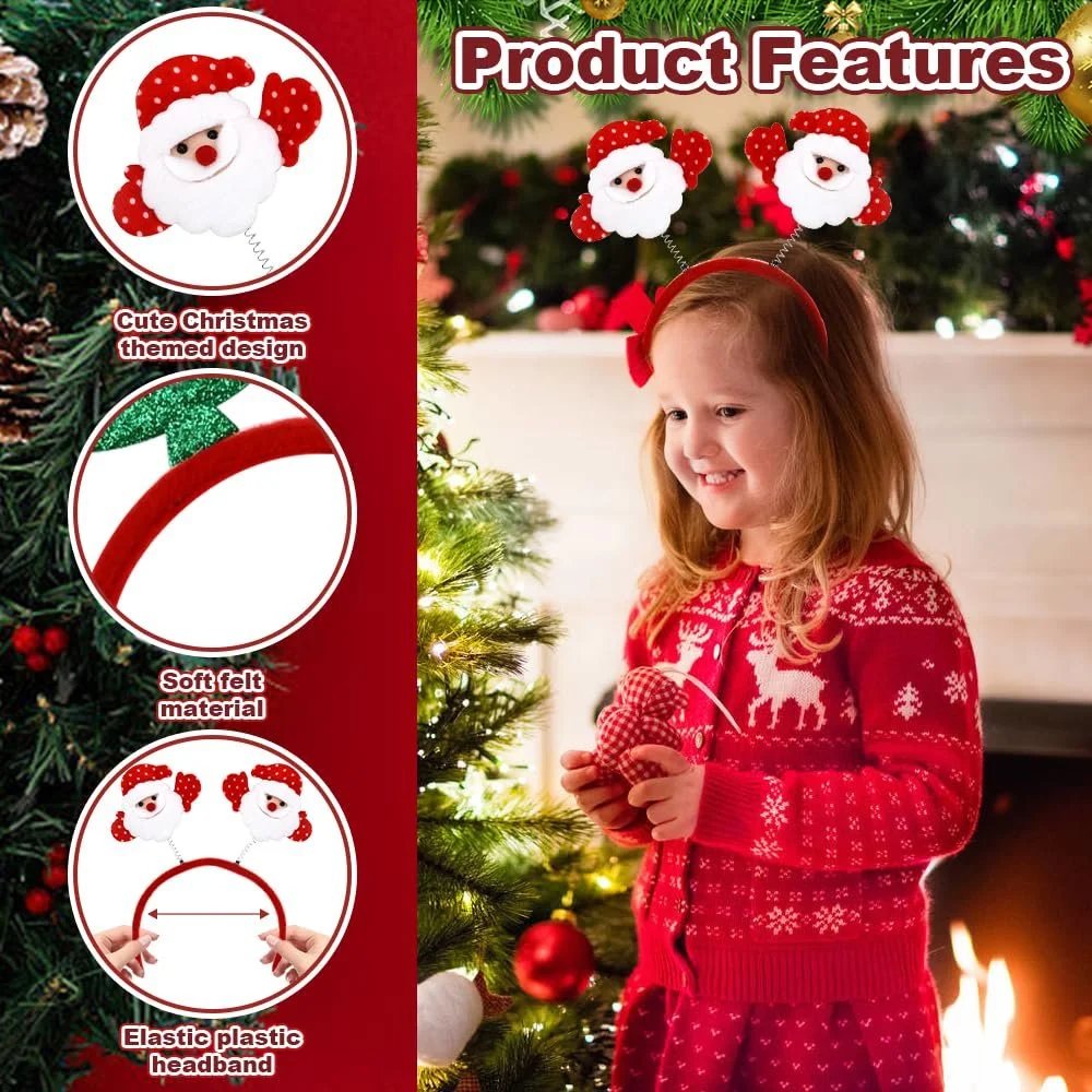Набір Різдвяних Жіночих Обручів для Голови, фото №3 Набір Різдвяних Жіночих Обручів для Голови, фото №3