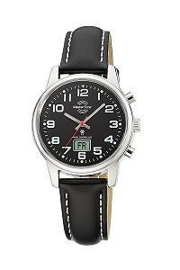 Часы женские Master Time Funk MTLA-10819-22L Кварцевые Аналоговые Цифровые с кожаным ремешком, серебристый, Modern - Фото 1