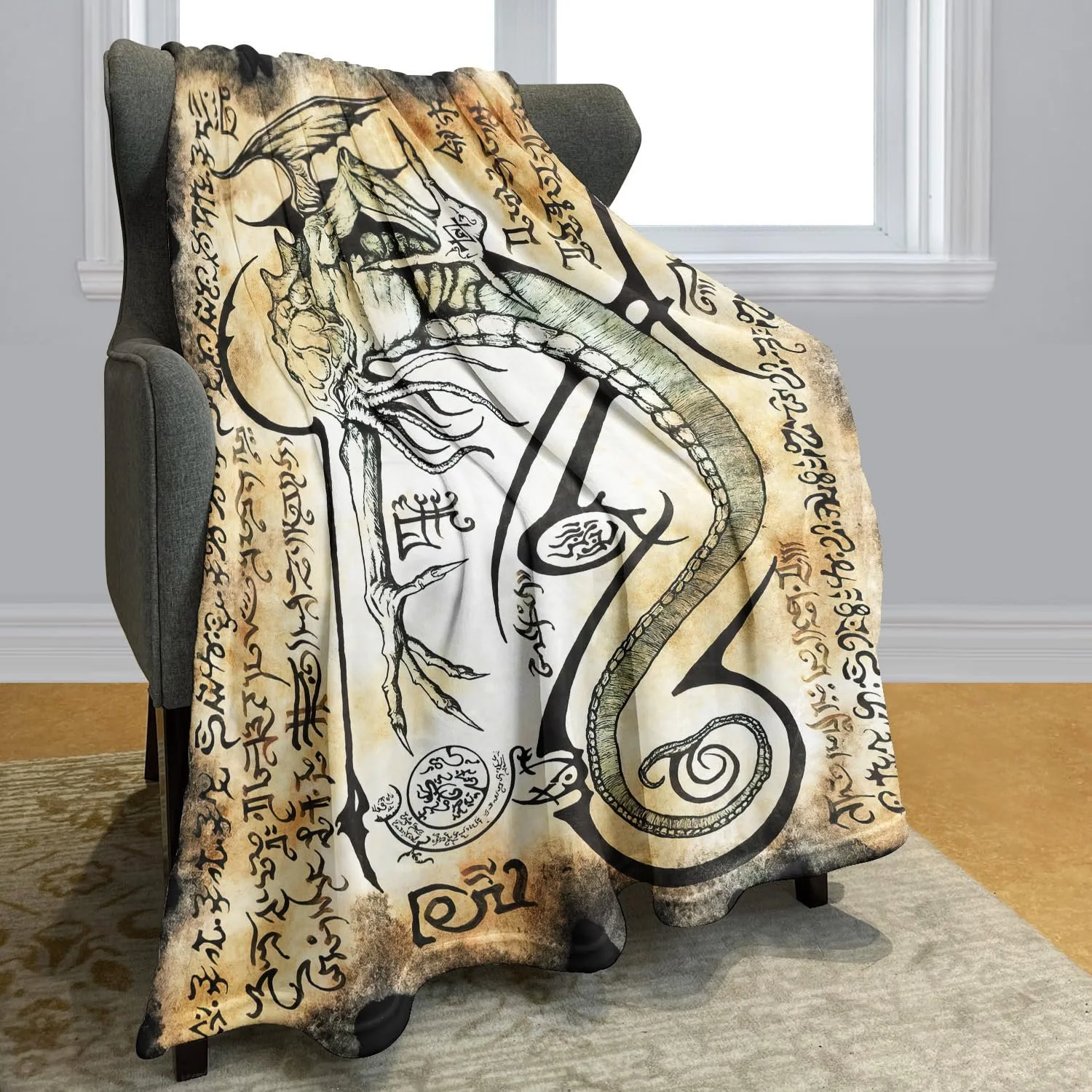 Одеяло YISUMEI Cthulhu 150 x 200 см Мягкое Фланелевое Мягкое Флисовое Одеяло The Rituals of Cthulhu, фото №2