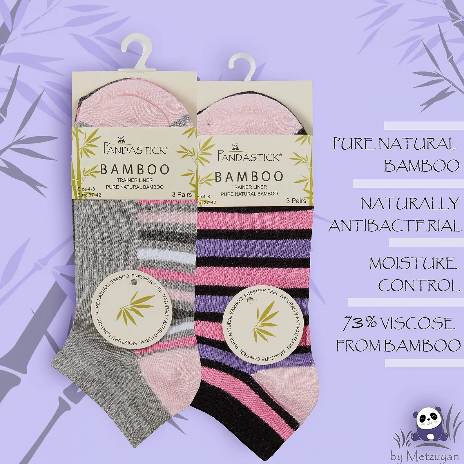 Жіночі шкарпетки Бамбук Смугасті візерункові Розмір 37-42, фото №3