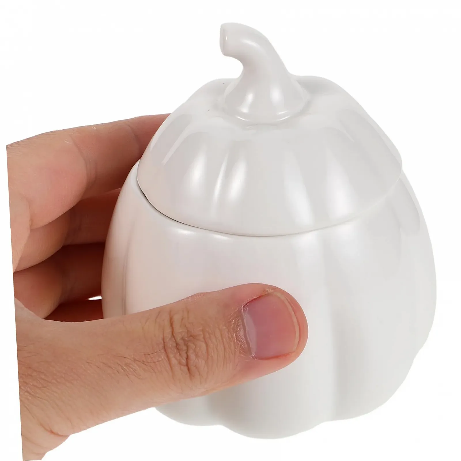 Гусятниця Dutch Oven з кришкою керамічна у формі гарбуза White, фото №4