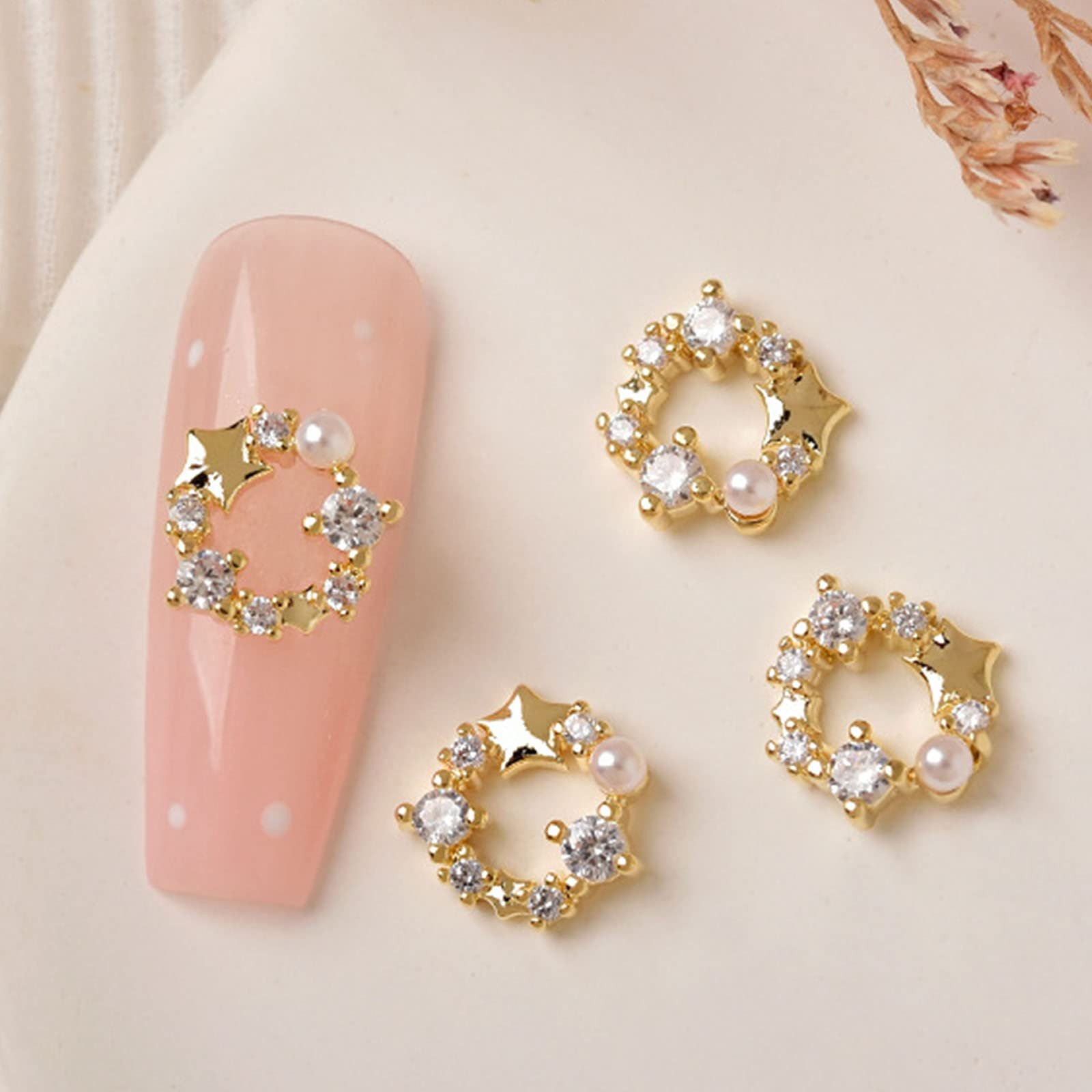 Украшения для ногтей Рождественские 3D Украшения для ногтей Снежинка Олень Рождественская елка Носки Стразы для ногтей Металлические заклепки для ногтей, фото №2