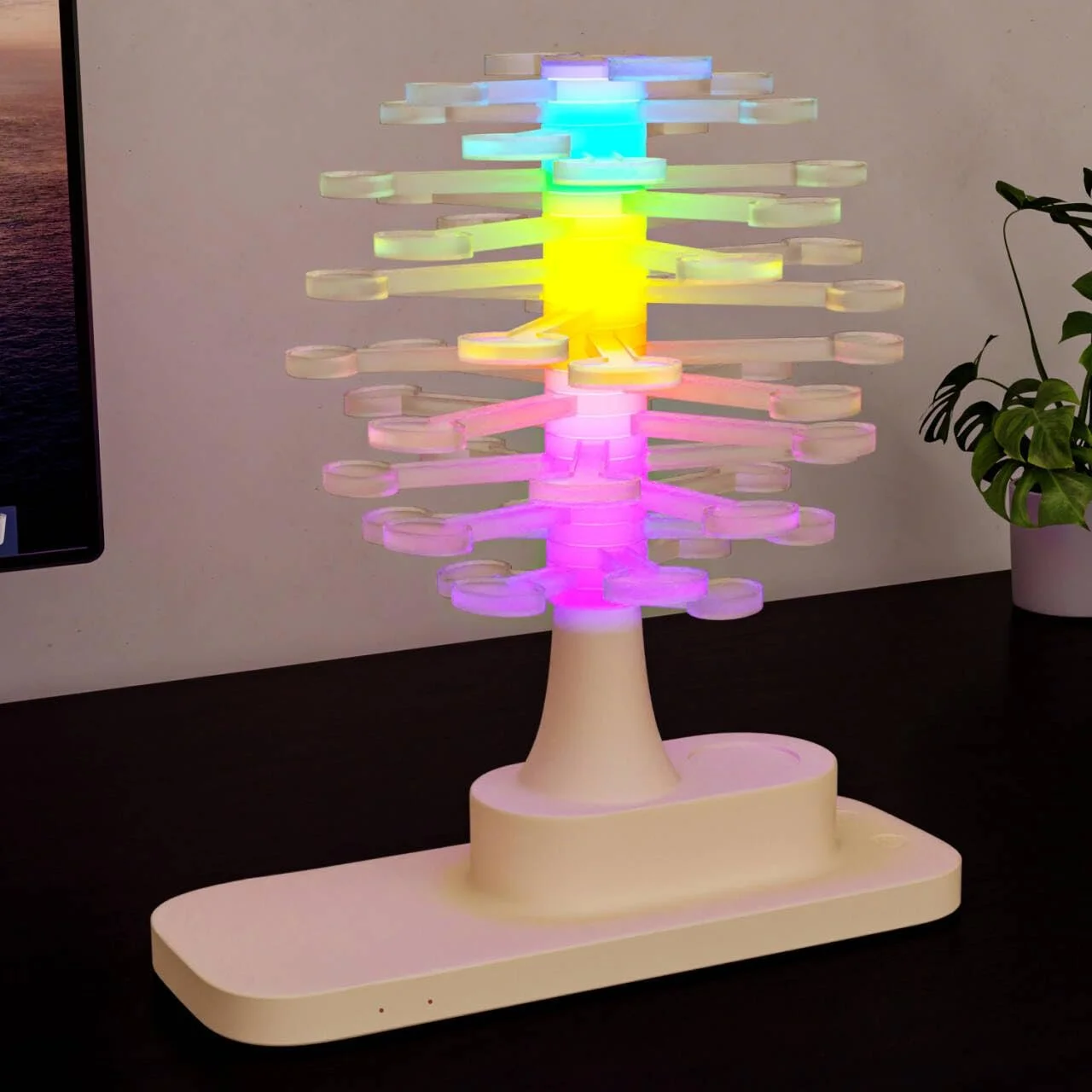 Настільна лампа TechKen Bedside Lamp сенсорна димована RGB спіральний дизайн, фото №1