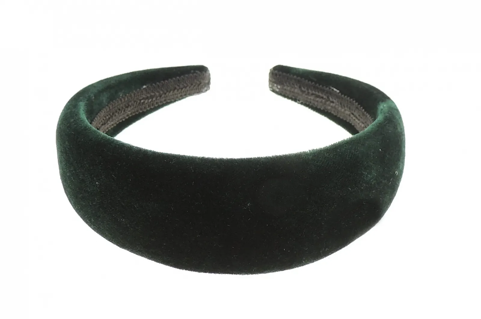 Обруч Оксамитовий Glamour Girlz 4 см Злегка Ущільнений Лісовий Зелений, фото №1