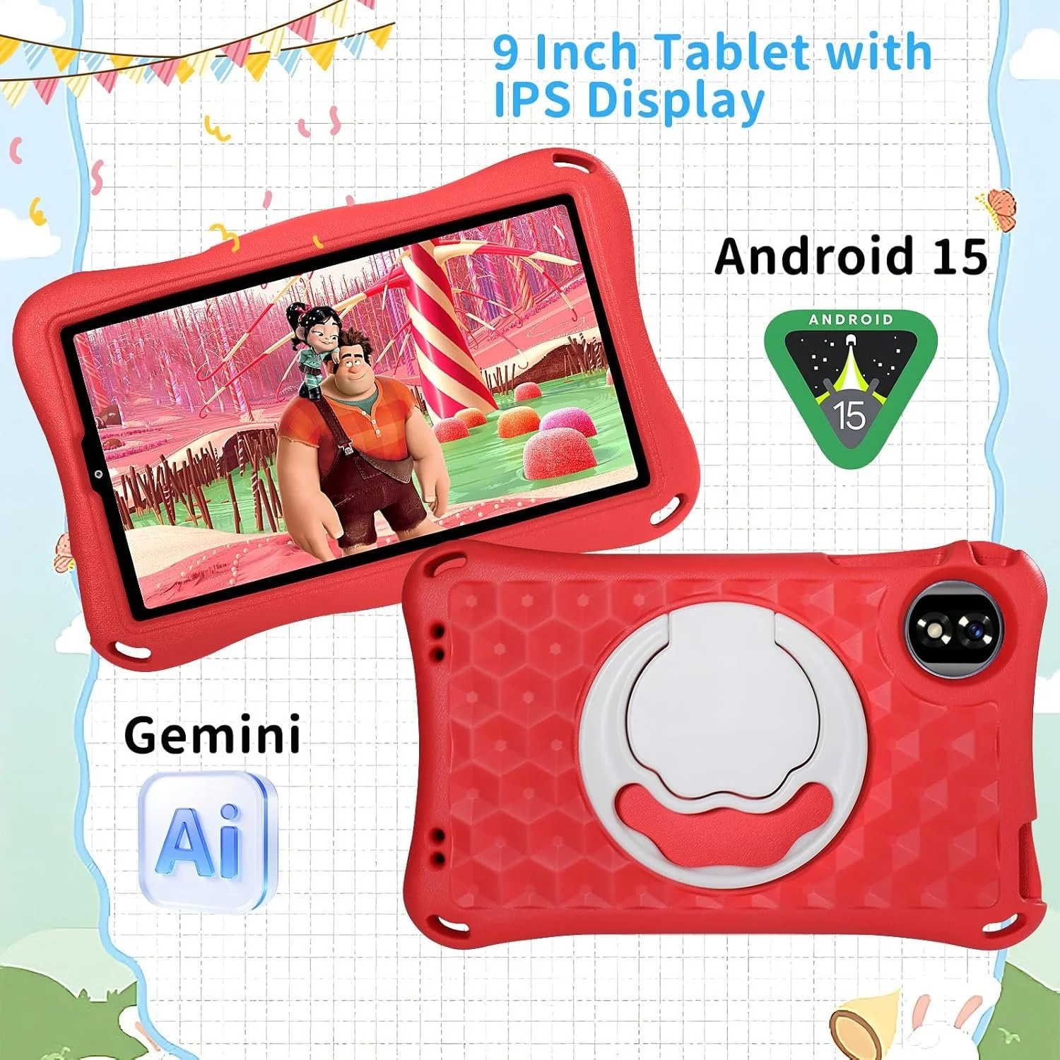 Планшет 9'' Full HD DEERTimeME  6+6/32Gb / 8 ядер / Android 15 Чорно-сірий, фото №2