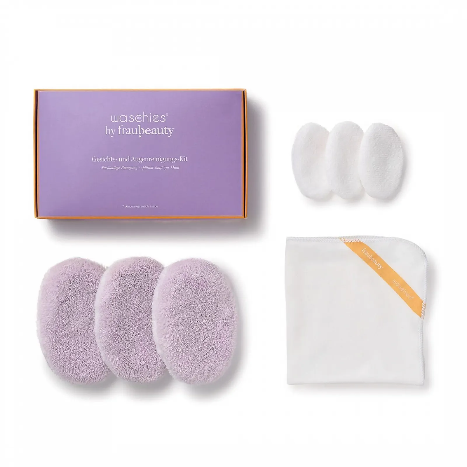 Набір подарунковий Waschies Fraubeauty 7 предметів - Подарункова коробка з дисками для зняття макіяжу, міні-патчами для очей та серветкою для обличчя, фото №1 Набір подарунковий Waschies Fraubeauty 7 предметів - Подарункова коробка з дисками для зняття макіяжу, міні-патчами для очей та серветкою для обличчя, фото №1