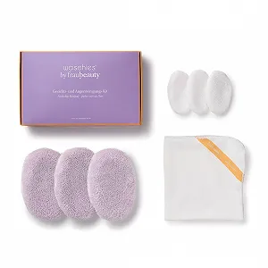 Набір подарунковий Waschies Fraubeauty 7 предметів - Подарункова коробка з дисками для зняття макіяжу, міні-патчами для очей та серветкою для обличчя - Фото 1