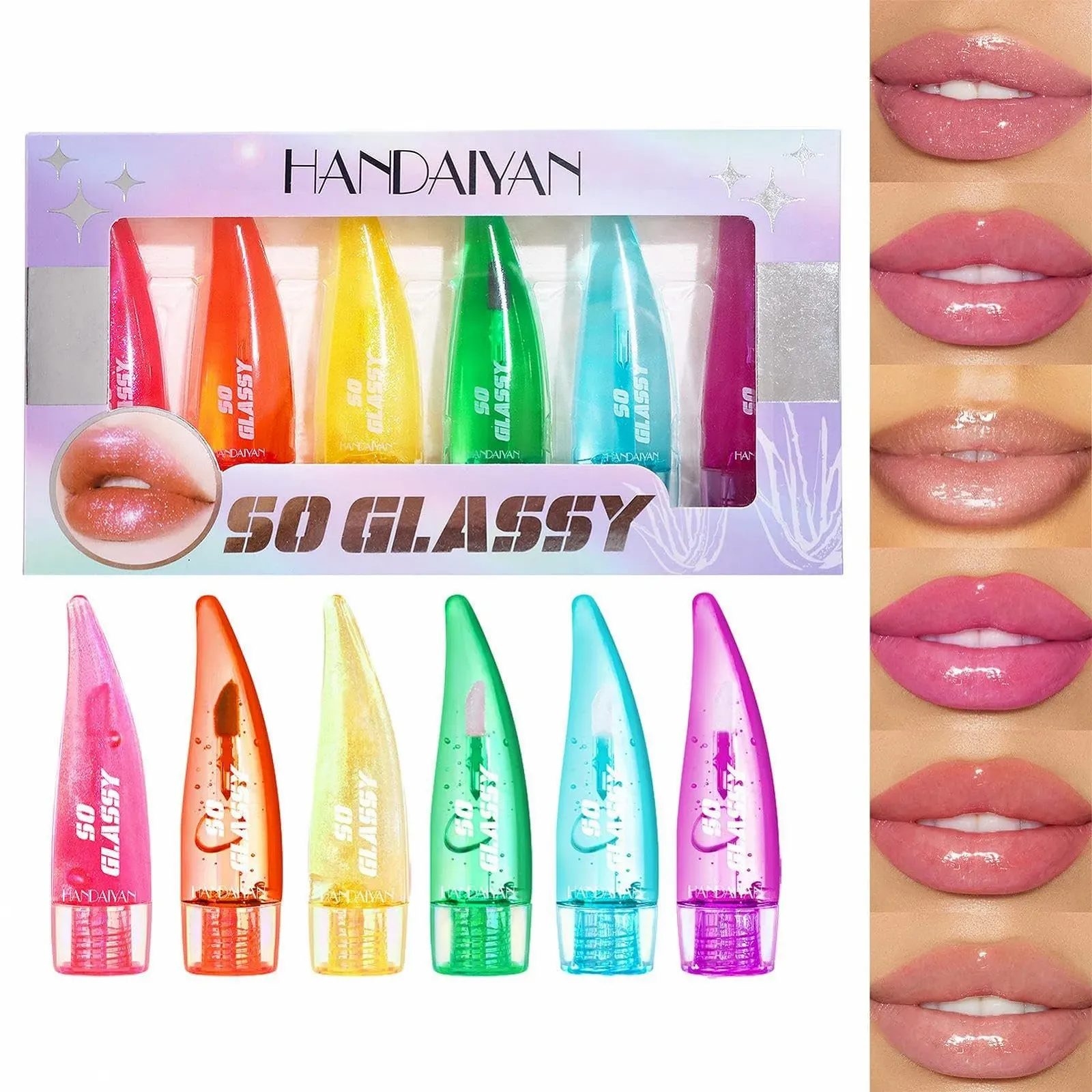 Набор блесков для губ Magic, 6 шт., блеск для губ, меняющий цвет, стойкий набор блесков для губ, увлажняющая желеобразная помада, средство для ухода за губами для женщин, девушек, фото №6