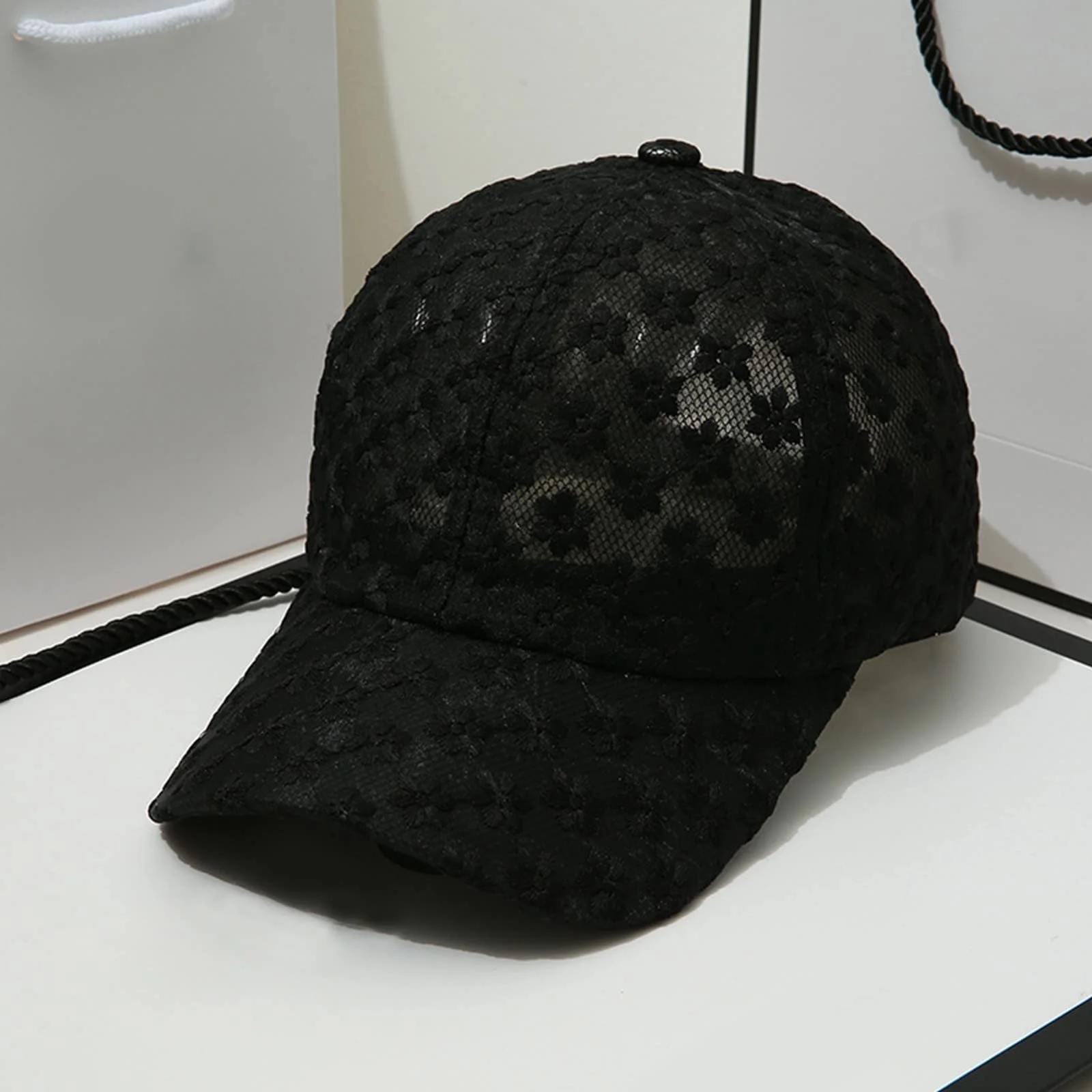 Бейсболка 2025 Lace Cap корейский стиль кружевная для девочек, фото №2