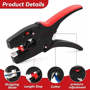 Автоматический стриппер ZhouWei 2 в 1 с регулируемым ограничителем длины 0.03-10 мм² Нескользящий synthetic.ua - Фото 1