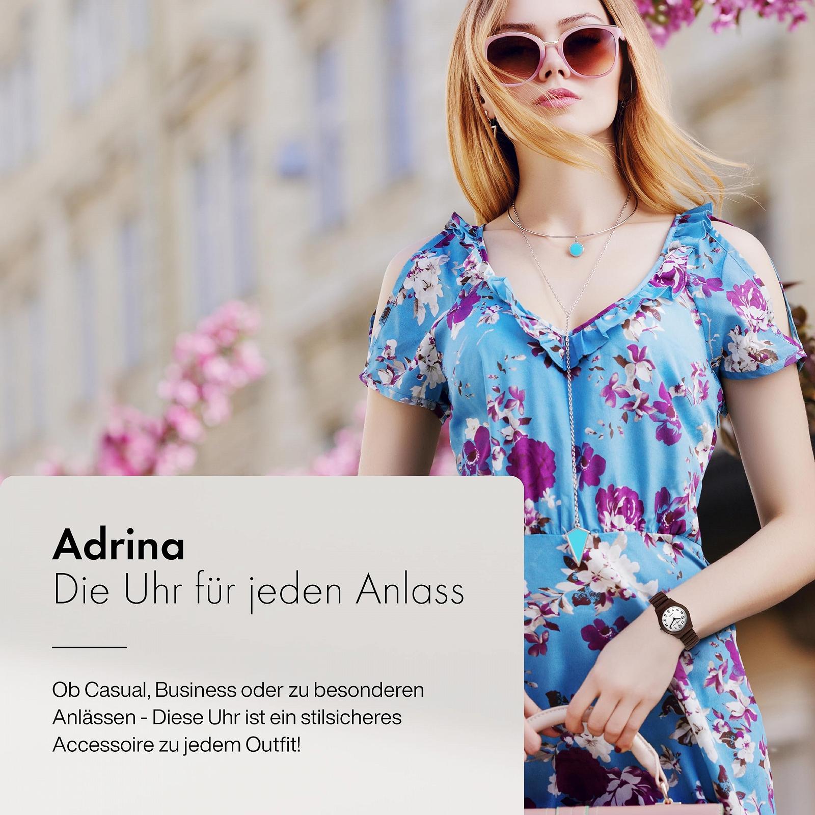 Жіночий годинник Браслет Adrina Сталь Коричневий Великі Цифри Довжина 18 см Діаметр 34 мм Ширина 18 мм, фото №5