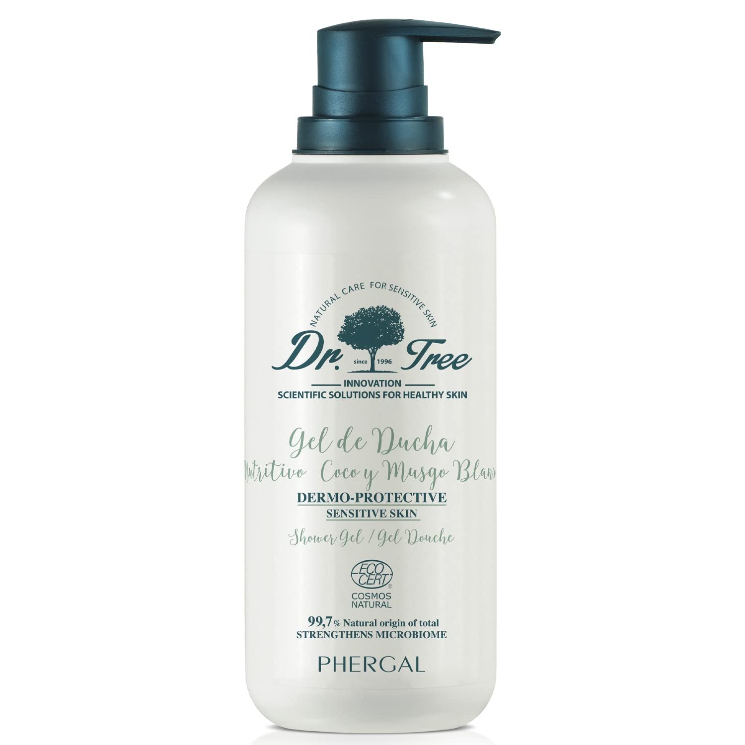 Гель для душу Dr. Tree Skin-nourishing and protective Кокос та білий мускус 500 мл, фото №1 Гель для душу Dr. Tree Skin-nourishing and protective Кокос та білий мускус 500 мл, фото №1