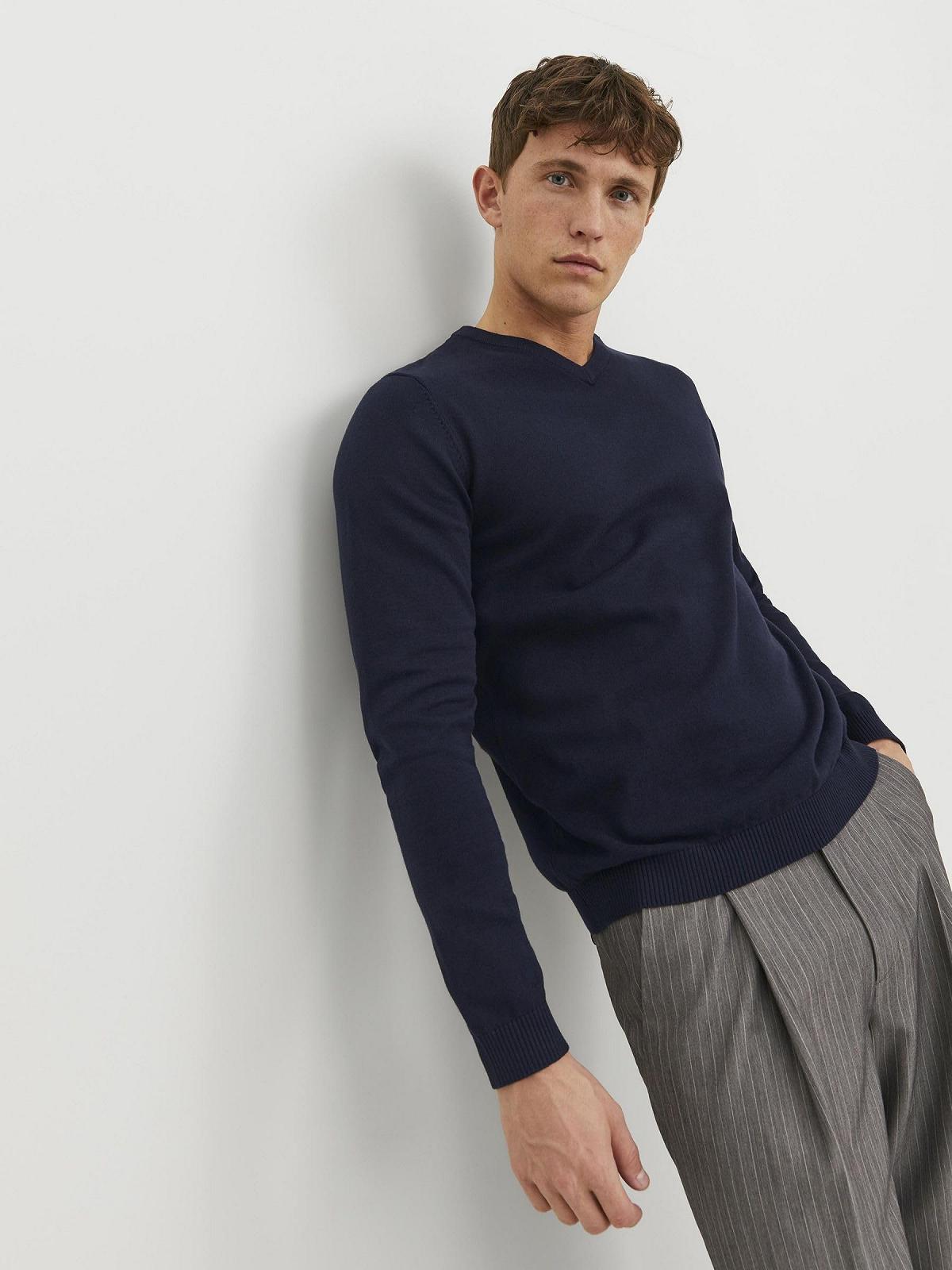 Джемпер з V-подібним вирізом JACK & JONES Чоловічий Трикотажний, фото №10