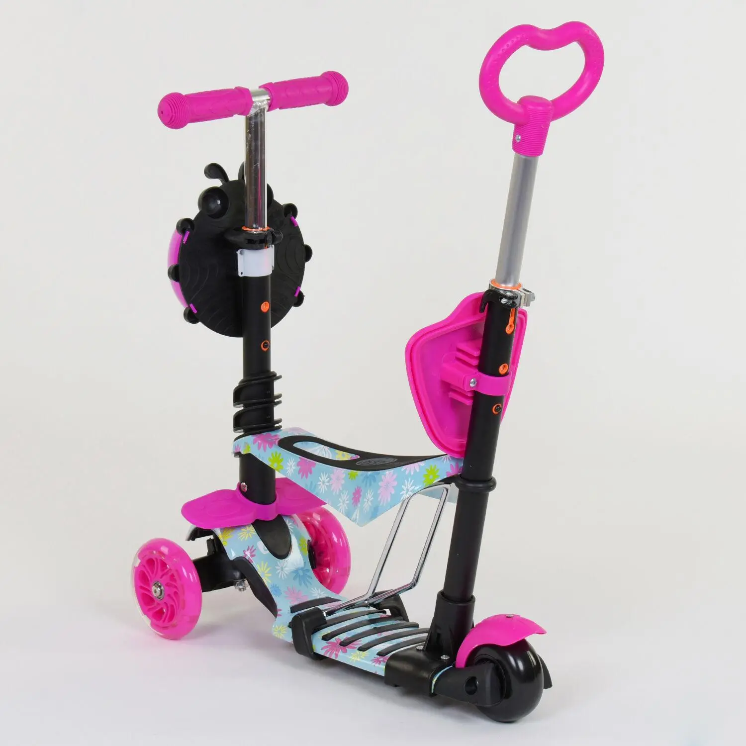 Самокат 5в1 Найкращий Scooter PU колеса з підосвітленням Абстракція Multicolor 84215, фото №2