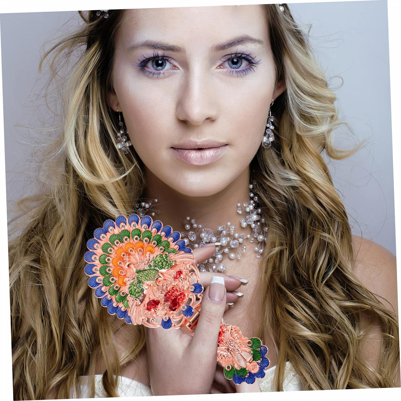 Зеркало ручное Ангойли 2 шт ретро косметическое маленькое металлическое, фото №4