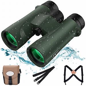 Бінокль Aurosports 10 x 42 Professional Compact Night Vision BaK4 у слабкому освітленні Водонепроникний чорний - Фото 1