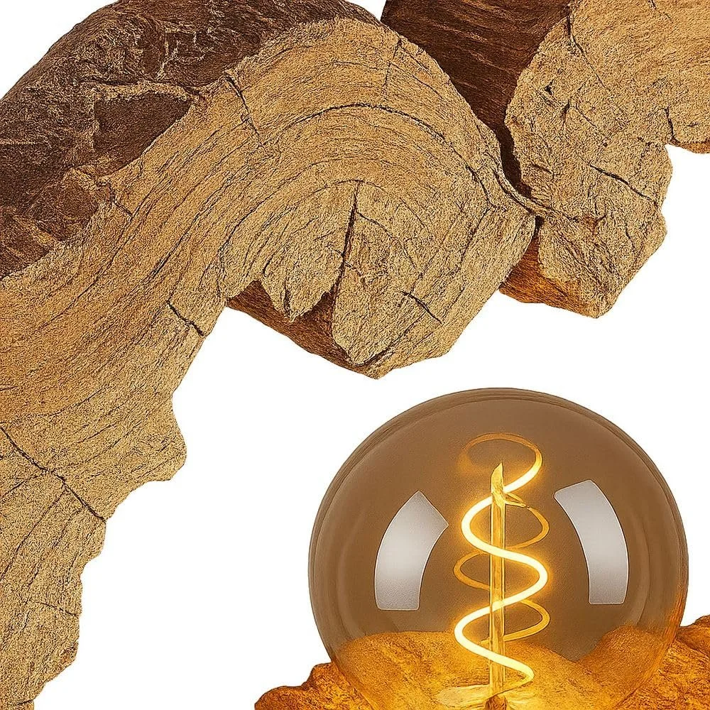 Настольная светодиодная лампа Срез дерева Под дерево Пластик E27 Filament LED Теплый белый 30.5 x 25.5 см, фото №4