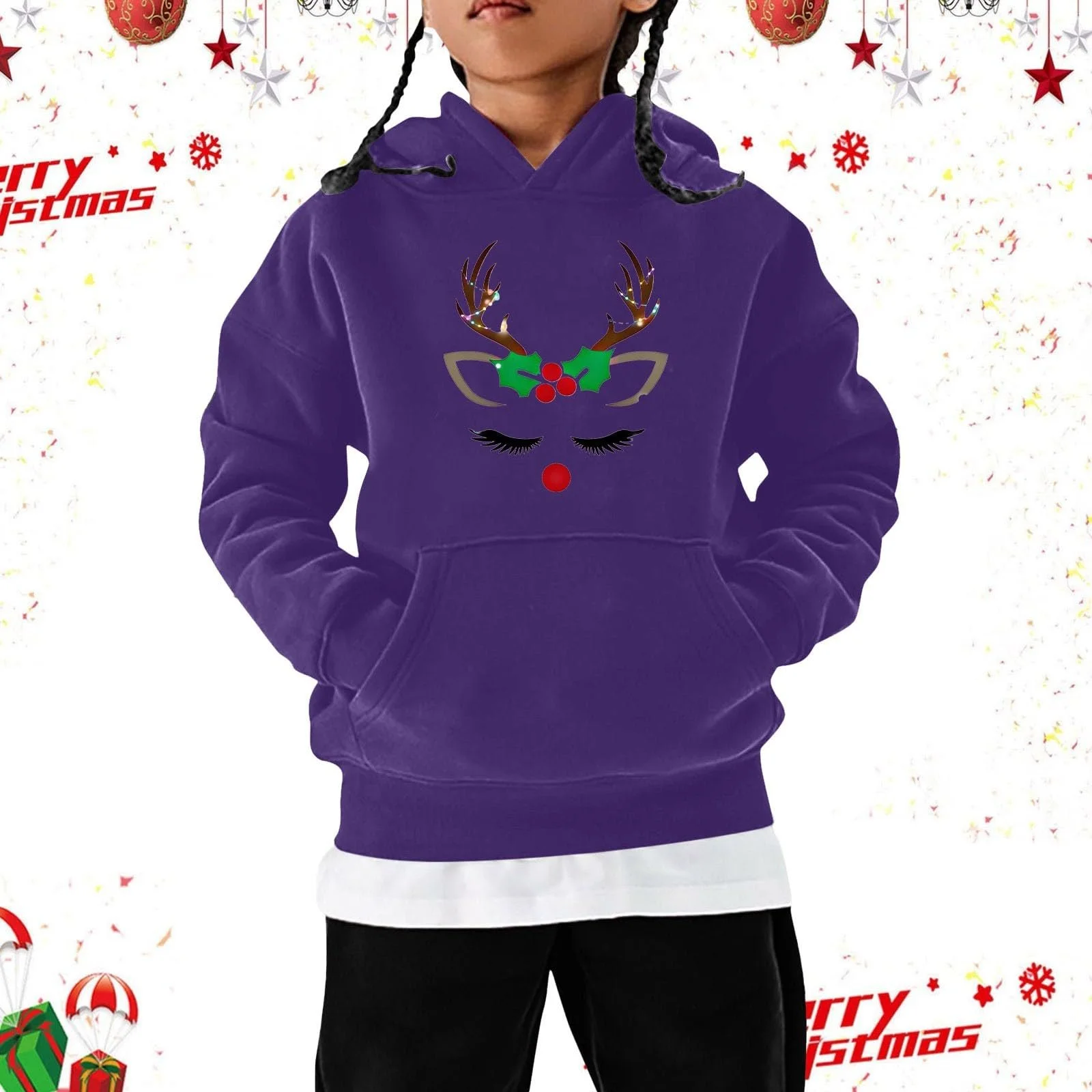 Світшот Різдвяний, дитяча толстовка з довгими рукавами та модним принтом, фото №3