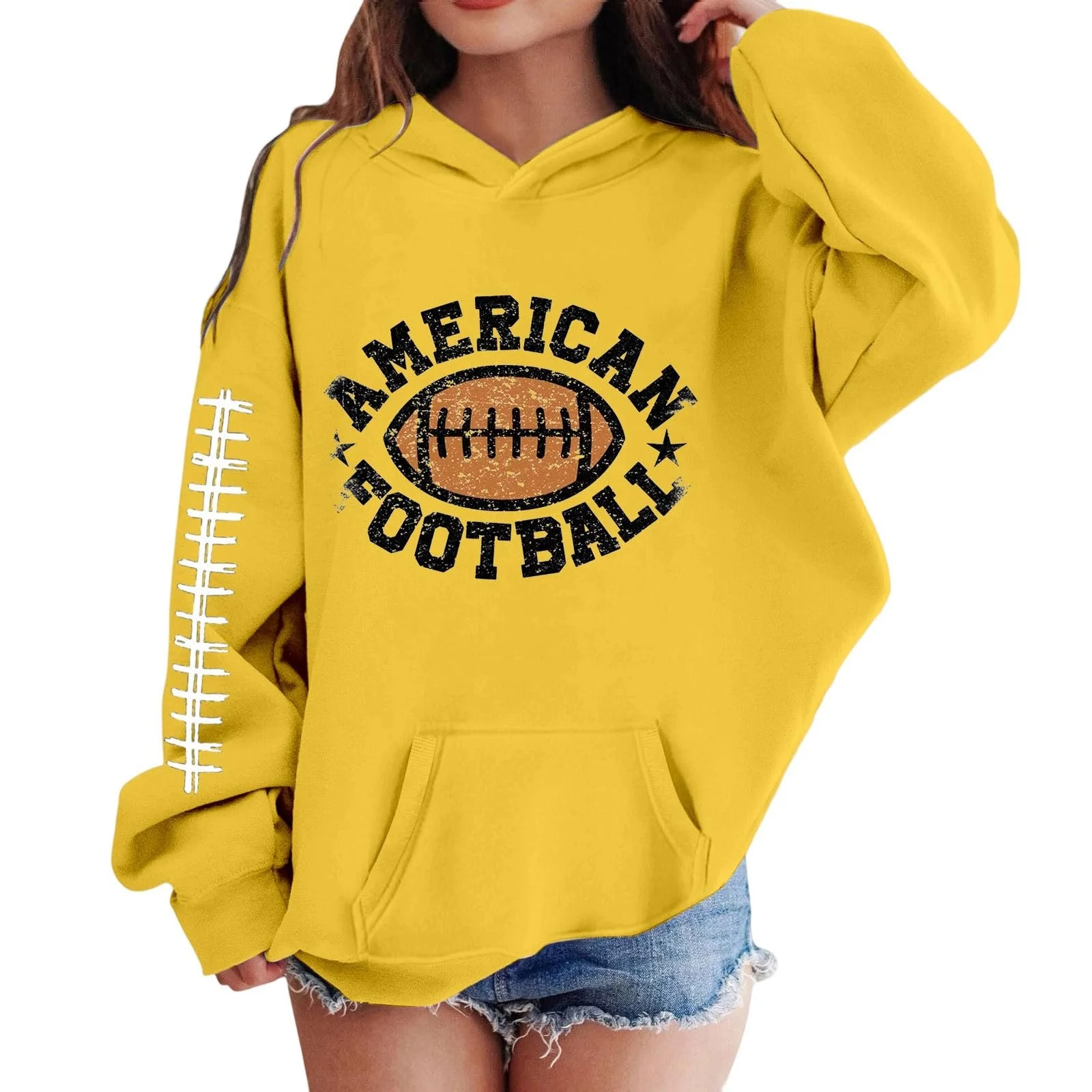 Худи для девочки с бейсбольным принтом, мягкий, повседневный, удобный для игр, размер 164, фото №1