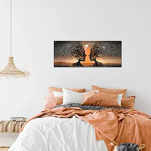 Картина на стіну Runa Art 044812c Закохані на нетканому полотні 100 x 40 см Помаранчева synthetic.ua - Фото 1