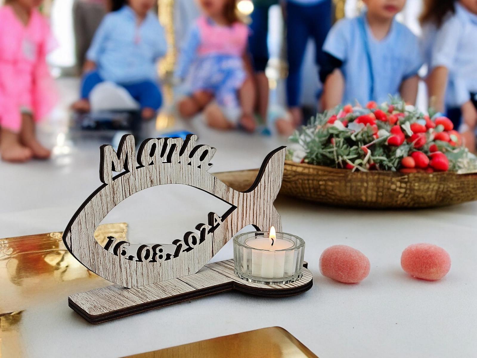 Підсвічник Waluna® Wooden Tea Light Holder Fish 12 кольорів, фото №4