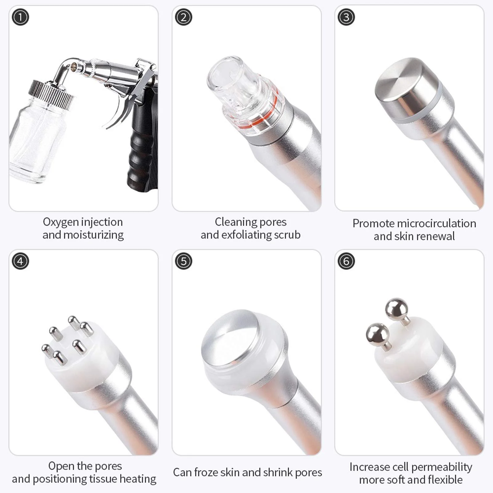 Апарат для гідродермабразії 6-в-1 Bio Light RF 150W Кисневе очищення, фото №4