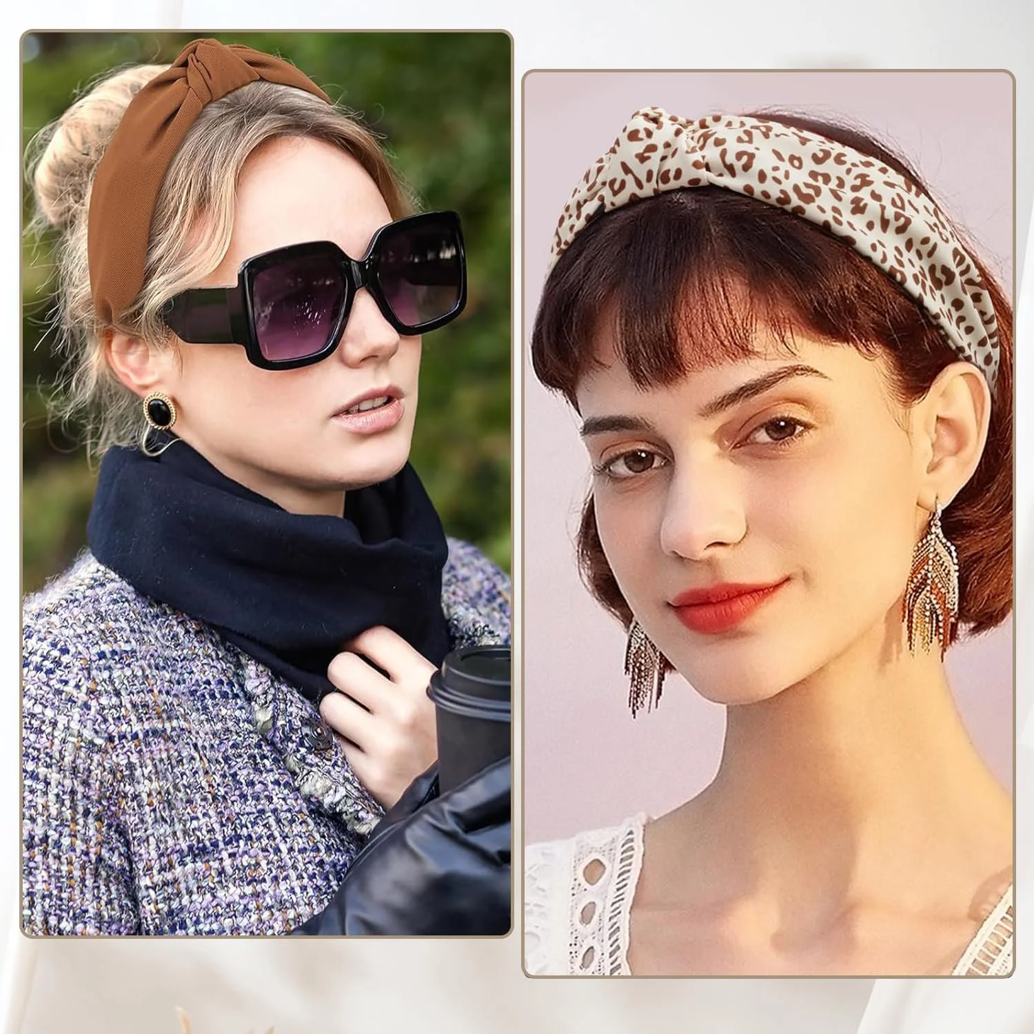 Набір обручів на голову 4 шт, Леопардовий принт, фото №7