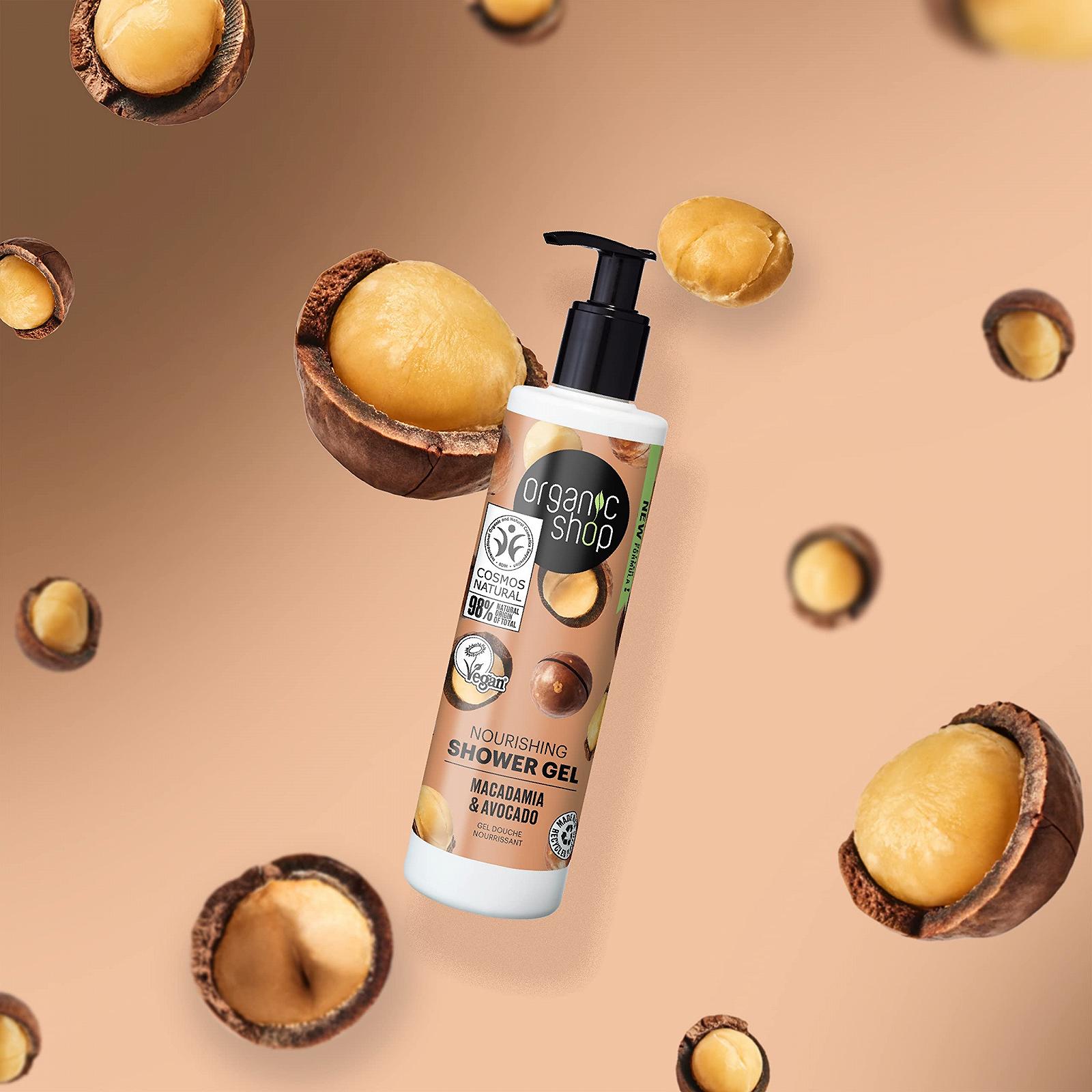 Гель для душу Organic Shop Kenyan Macadamia поживний 280 мл, фото №3