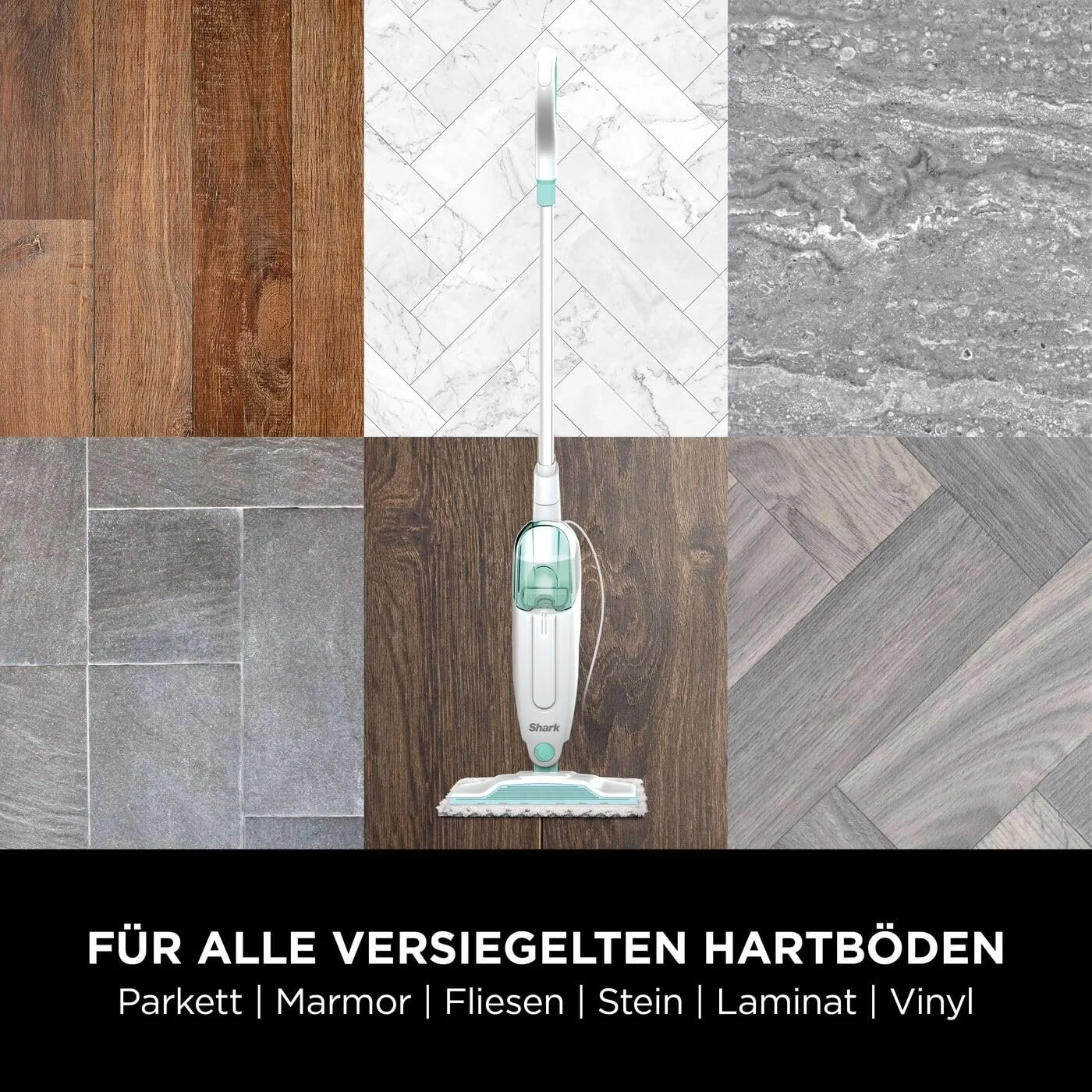 Парова швабра Shark S1000EU легка 375 мл 5.5 м кабель Білий та Зелений, фото №6